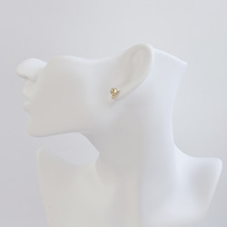 ese73-4 [10 件] 約 6 毫米球形穿孔配件，帶垂直環，18KGP 醫用不鏽鋼 第4張的照片