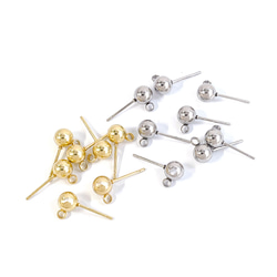 ese73-4 [10 件] 約 6 毫米球形穿孔配件，帶垂直環，18KGP 醫用不鏽鋼 第5張的照片