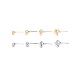 ese73-4 [10 件] 約 6 毫米球形穿孔配件，帶垂直環，18KGP 醫用不鏽鋼 第8張的照片