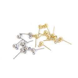 ese73-3 [10 件] 約 5 毫米球形穿孔配件，帶垂直環，醫用不鏽鋼 第5張的照片