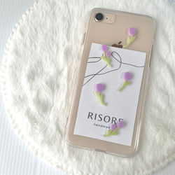 チューリップのスマホケース（全体）【iPhone全機種対応】レジン iPhone16 iPhone15 クリアケース 5枚目の画像