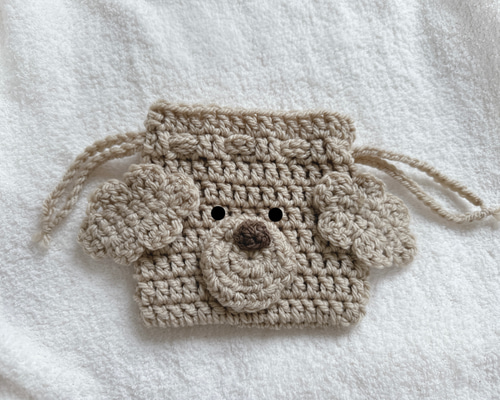 トイプードル あみぐるみ スマホポーチ ミニポーチ ハンドメイド