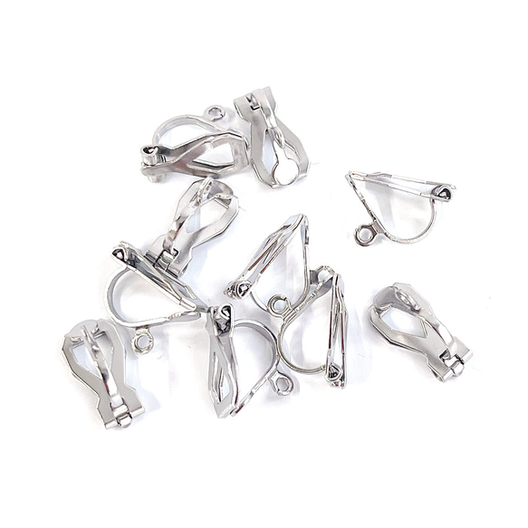 ess15-2 [10個] 帶環！總長約12毫米 夾式耳環配件 第2張的照片