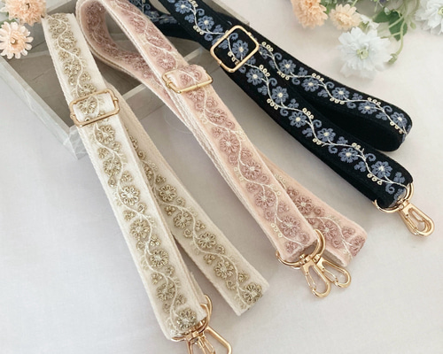 インド刺繍リボン　ショルダー インド刺繍リボンスマホショルダー Rudy34-1～8 | chou chou