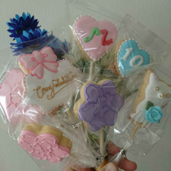 『Creema限定新作』お好きなデザインで！カサブランカの花束風のアイシングクッキー※白砂糖不使用身体に優しい 9枚目の画像