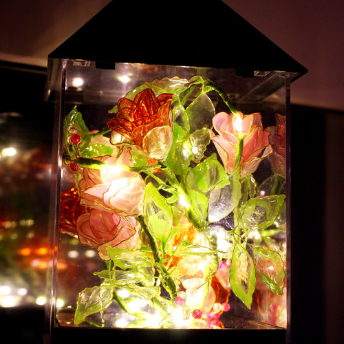 光り輝くお花が照らす】ディップアートランタン アメリカンフラワー