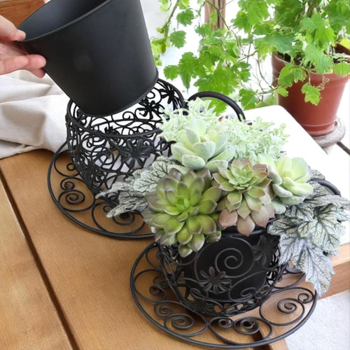 【ITALY】フラワー プランター カバー ２個セット 彫刻 花瓶 直輸入 ITALY】フラワー プランター カバー 2個セット 彫刻 花瓶 直輸入