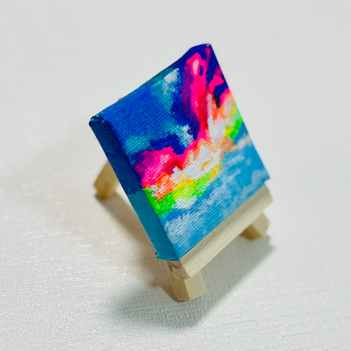 5cm】☆9個セット！たくさんの空 キャンバスアート 原画 カラフル 色の