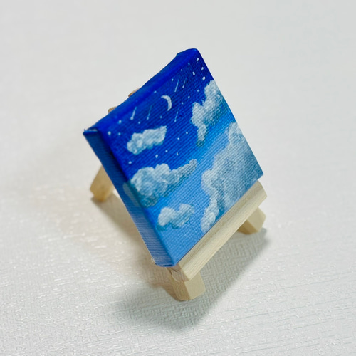 絵手書き絵画(キャンバス&アクリル絵の具) 10cm】冬の木 雪 キャンバスアート カラフル アクリル絵の具