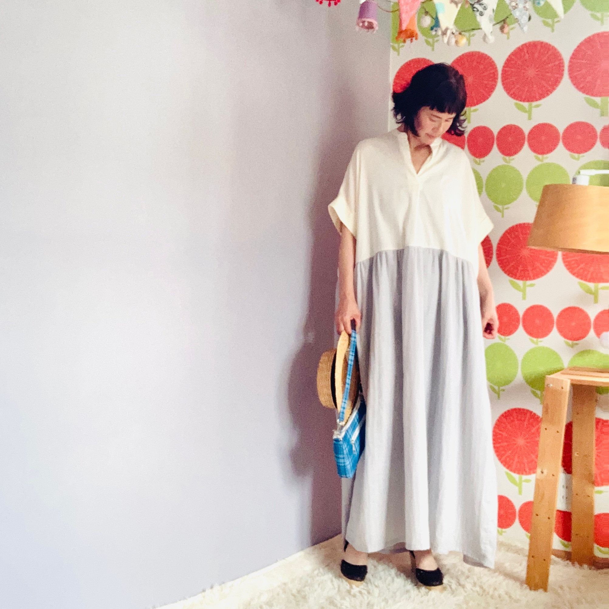 夏のfuwariロングワンピース