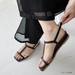 足を美しく見せるセンターストラップ 本革サンダル　日本製 / PO5887 15枚目の画像