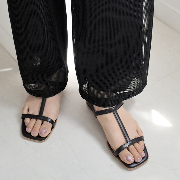 足を美しく見せるセンターストラップ 本革サンダル　日本製 / PO5887 8枚目の画像