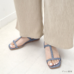 足を美しく見せるセンターストラップ 本革サンダル　日本製 / PO5887 19枚目の画像
