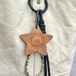 星のレザー パラコードバッグチャーム じゃらじゃらバッグチャーム