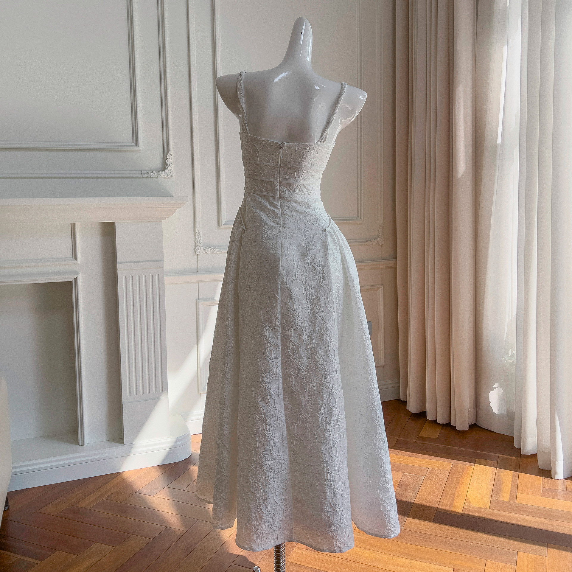 ドレス パーティー ウェディング ワンピース ロング プリンセス 白 痩せる 上品 優雅 韓国風 結婚式 お呼ばれ