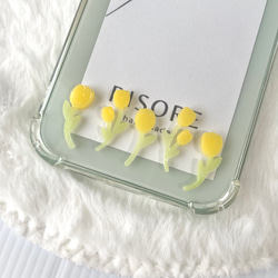チューリップのスマホケース（した）【iPhone全機種対応】レジン iPhone16 iPhone15 クリアケース 7枚目の画像