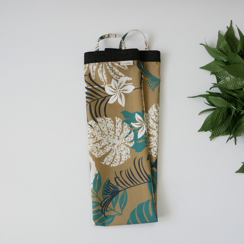 ウィッグケース ベージュ×グリーン フラダンス タヒチアン その他