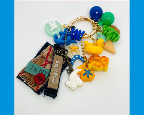 じゃらじゃらキーホルダー　キーホルダー　バッグチャーム　ピンク　アヒル　415 じゃらじゃらキーホルダー キーホルダー バッグチャーム ピンク アヒル