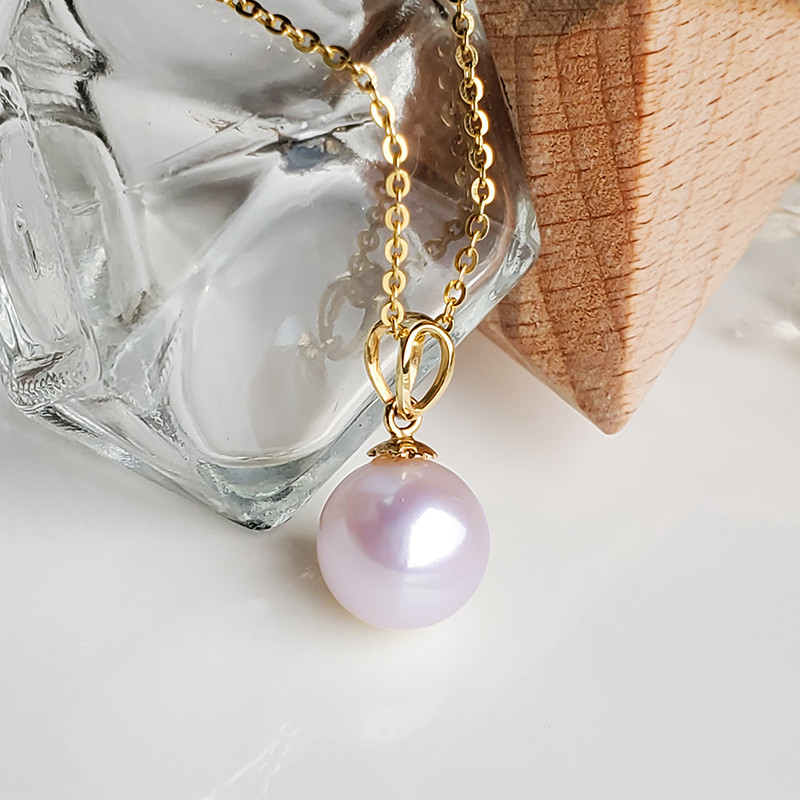 【La Corser】シンプルで上品な18Kゴールド7.5-9.5mmアコヤ海水真珠ペンダントネックレスペンダントラウンドパール 11,270円