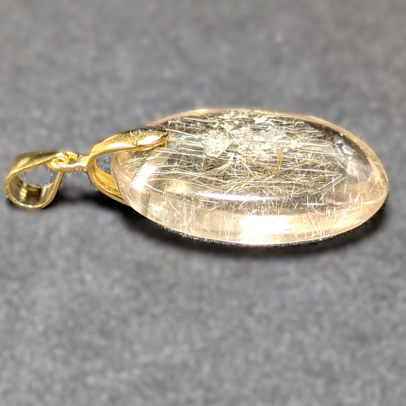 ゴールドルチル クォーツ ペンダント シルバー925 ネックレスチェーン付 金針が盛りだくさんの水晶 お守り効果 天然石 17枚目の画像