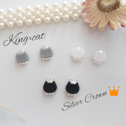 King×cat 王冠猫 ラグドール パール ピアス イヤリング 9枚目の画像