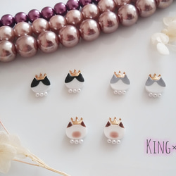 King×cat 王冠猫 ラグドール パール ピアス イヤリング 7枚目の画像