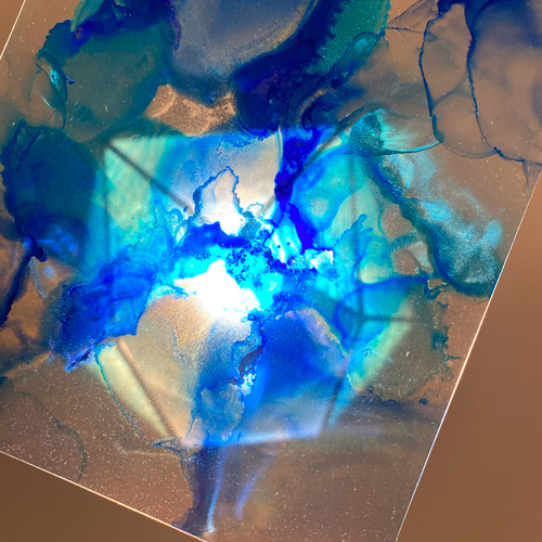 No.96 アルコールインクアート 原画 ラミネート ハガキサイズ2