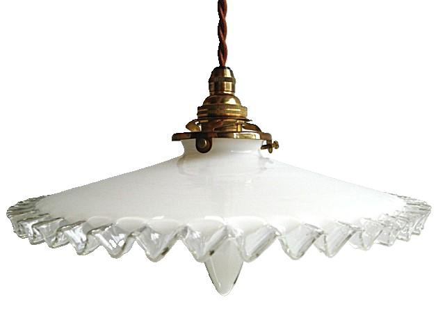 ランプシェード 白&クリア フランス アンティーク 可愛い