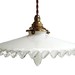 ランプシェード 白&クリア フランス アンティーク 可愛い