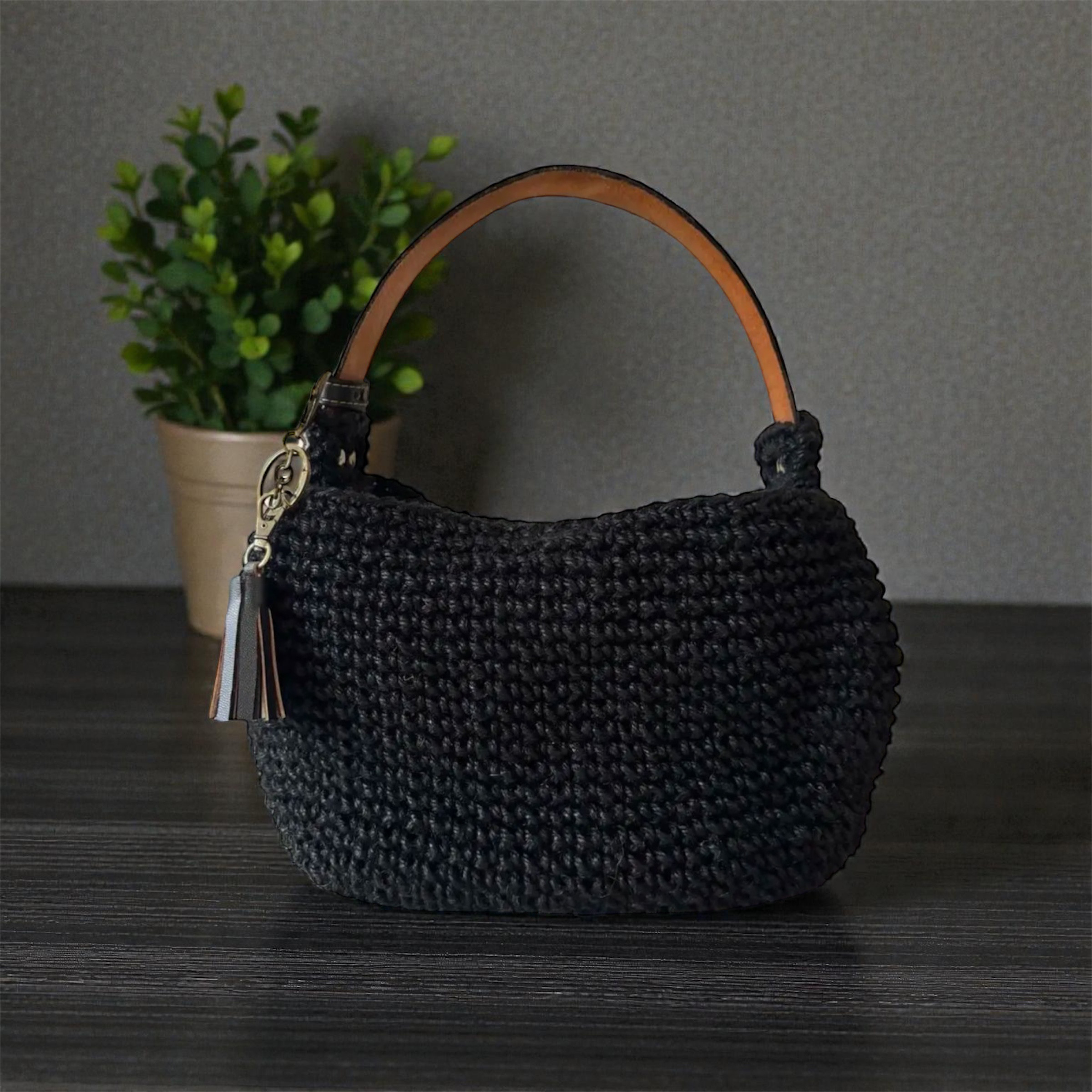 ランドセルの記憶を紡ぐかごバック　ワンハンドルショルダーブラック