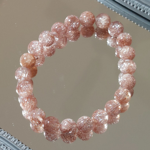 人工花火スーパーセブン) 水晶ブレスレット オレンジ ブレスレット