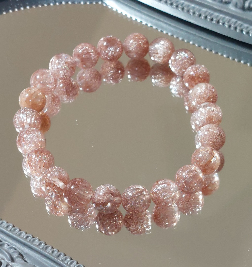 人工花火スーパーセブン) 水晶ブレスレット オレンジ ブレスレット 