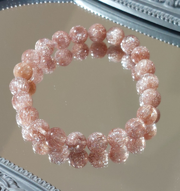 天然石♡花火スーパーセブン♡新品未使用♡ブレスレット 人工花火スーパーセブン) 水晶ブレスレット オレンジ