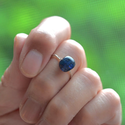 カイヤナイト  縦形レクタングル  8mm/リング  k14gf シルバー ピンク  金属アレルギー対応 3枚目の画像