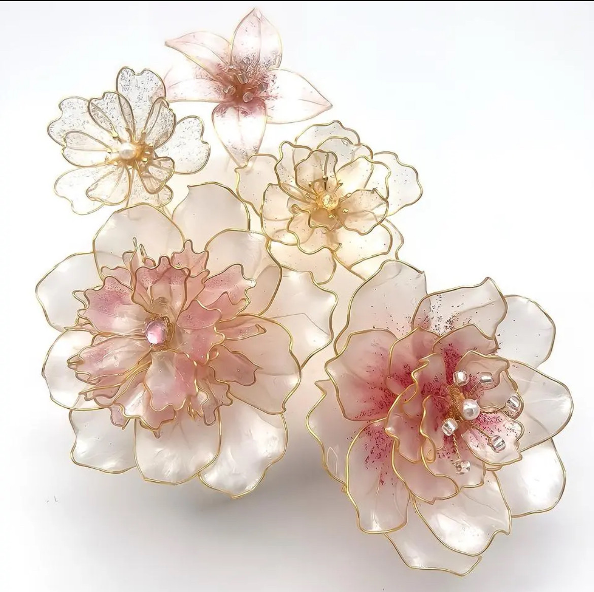 【再販2】 芍薬 と 牡丹 の 髪飾り ⭐︎ アメリカンフラワー ⭐︎ 成人式 卒業式 結婚式