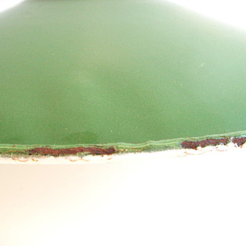 ホーローランプシェード 緑 F フランス アンティーク グリーン