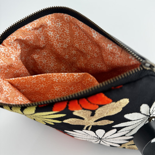 帯ショルダー＊スマホ＋αsize(花模様)♦︎スマホショルダー 長さ調節