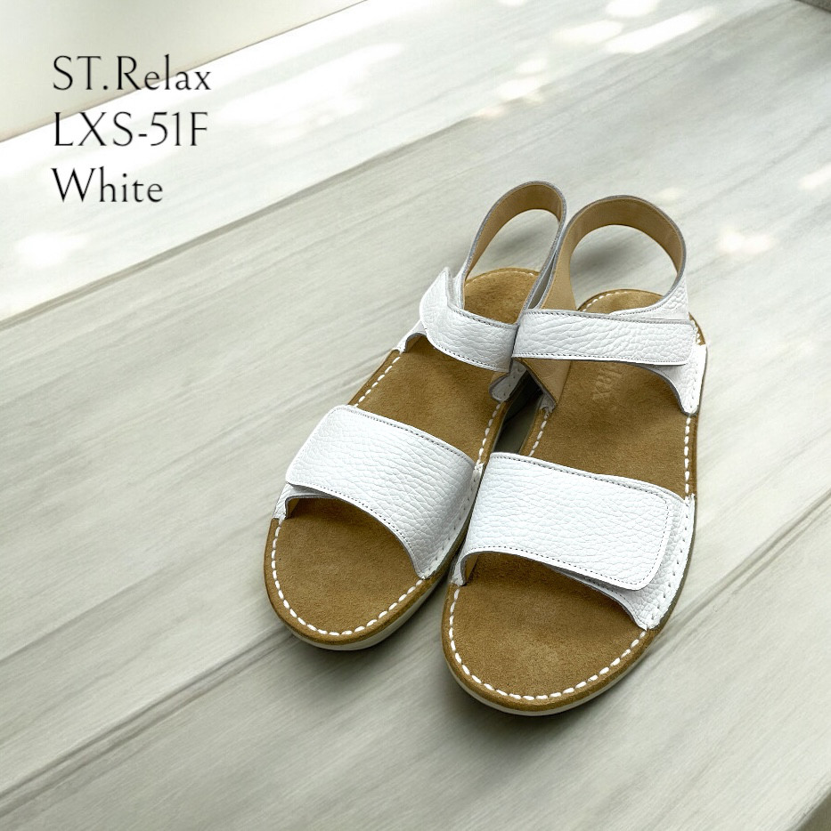 新商品！レディースコンフォートストラップサンダル LXS-51F.／St.Relax／ホワイト／White