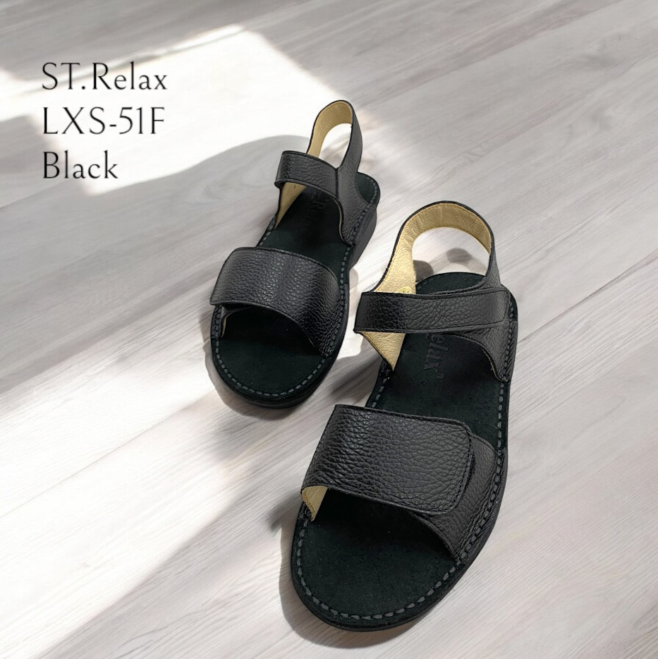 新商品！レディースコンフォートストラップサンダル LXS-51F.／St.Relax／ブラック／Black