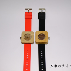 樫の木製腕時計｜「翠月」(すいげつ)　【左利き用モデル】 4枚目の画像