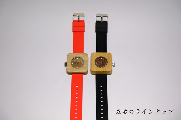 樫の木製腕時計｜「翠月」(すいげつ)　【左利き用モデル】 4枚目の画像