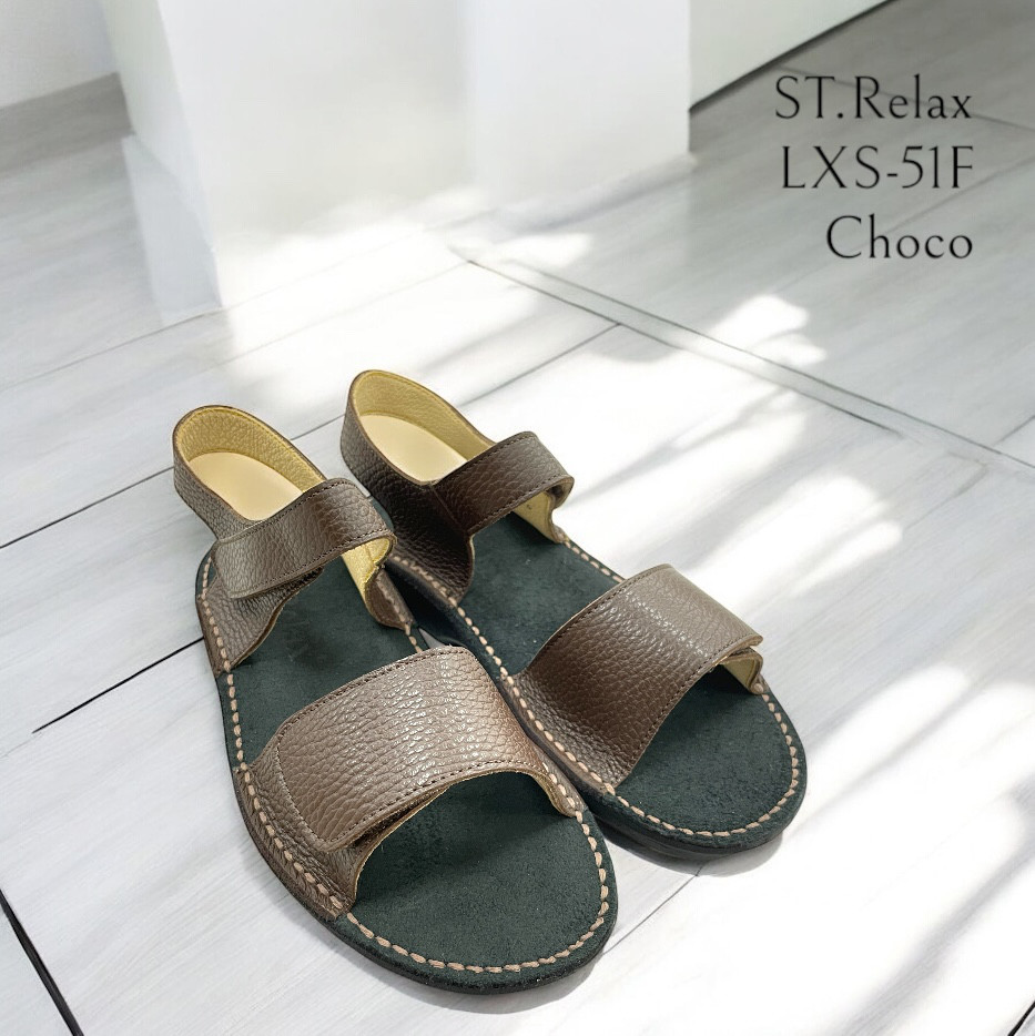 新商品！レディースコンフォートストラップサンダル LXS-51F.／St.Relax／チョコ／Choco