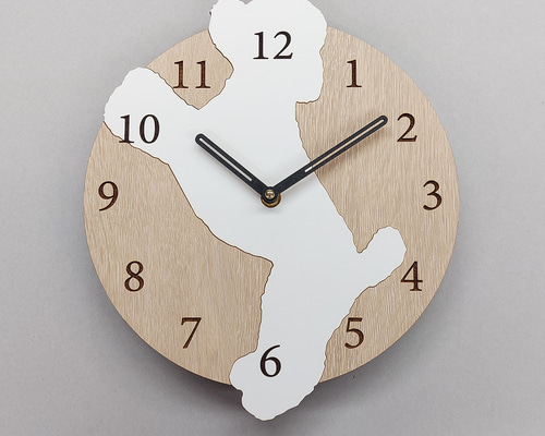 木とワンちゃん　はみ出しワンちゃん　壁掛け時計　2点セット 木とワンちゃん はみ出しワンちゃん 壁掛け時計 2点セット