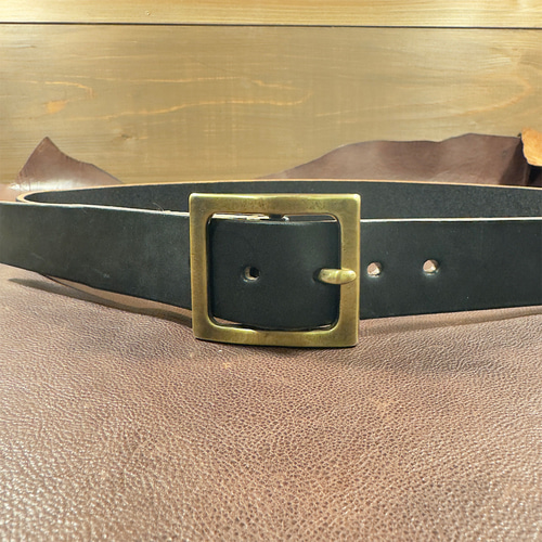 昭南多脂ベンズ サドルレザー ギャリソンベルト【ブラック / 39mm幅