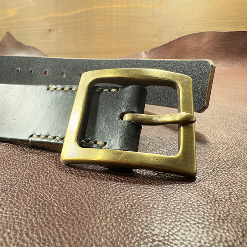 昭南多脂ベンズ サドルレザー ギャリソンベルト【ブラック