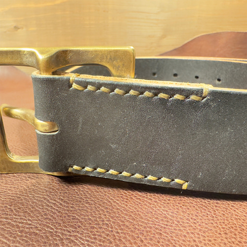 昭南多脂ベンズ サドルレザー ギャリソンベルト【ブラック / 39mm幅