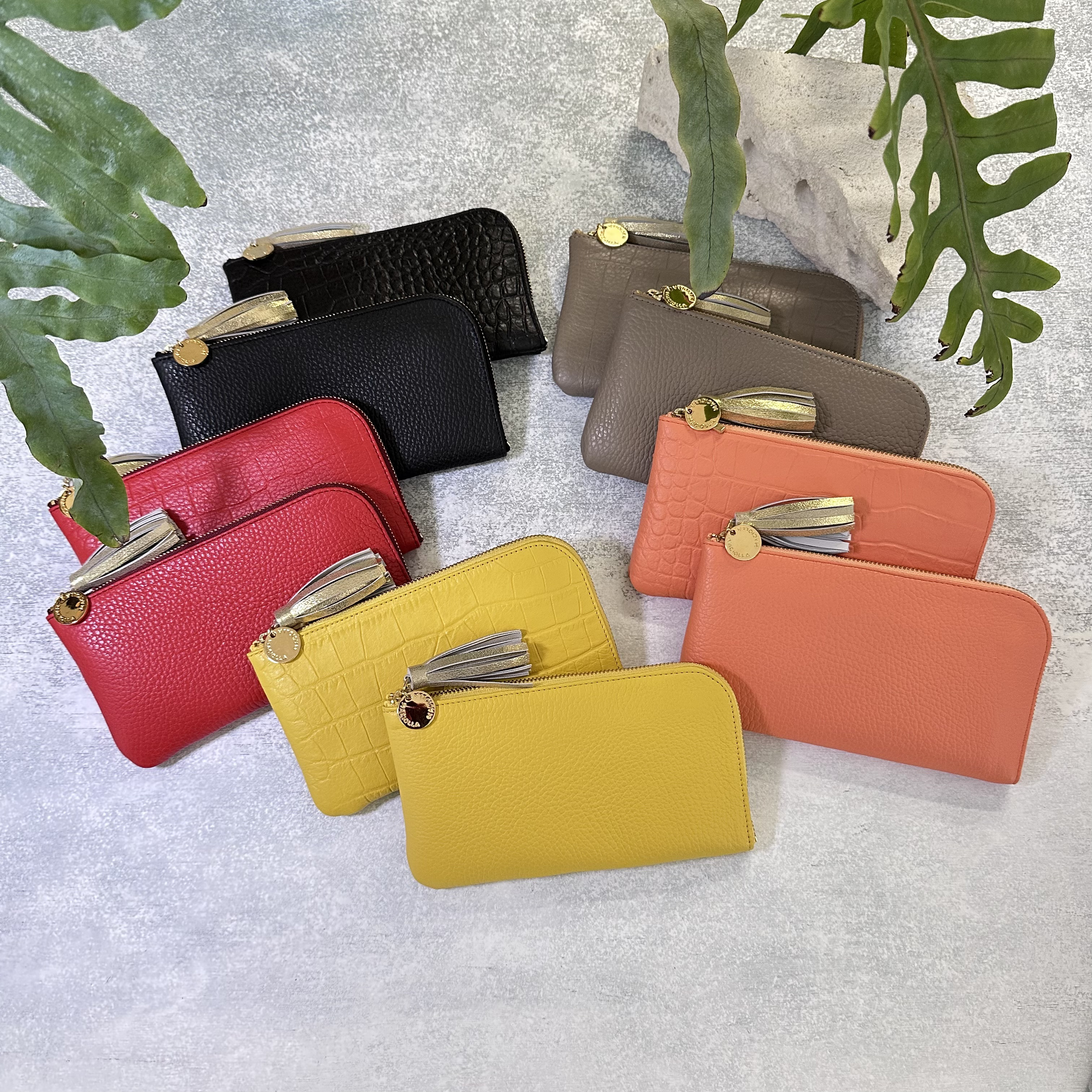 【全5色80通りのがオーダーができる！】軽くてコンパクト☆L字ファスナー長財布『coronコロン』 イエローシリーズ