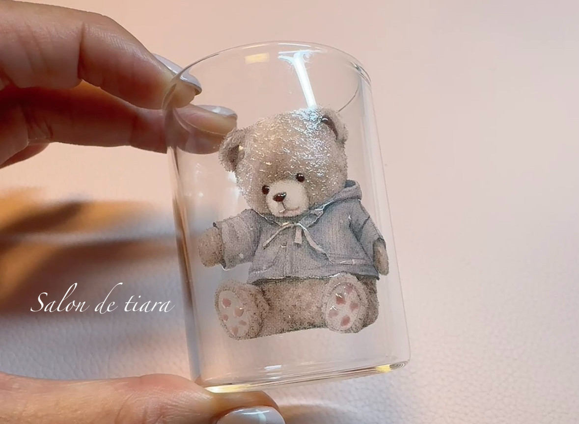 【New】モコモコ＆ぷっくり♡ドレポベアガラスのレッスンキット（ガラスカップ、お道具＆テキスト、オンラインレッスン付）