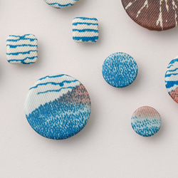 浮世絵くるみボタン　赤富士（凱風快晴）14個セット 5枚目の画像