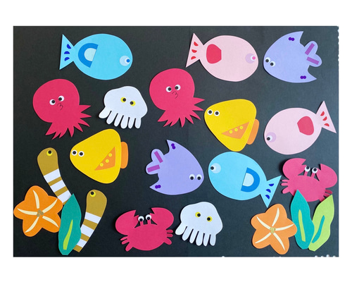 ( 専用 )海の生き物 魚 夏 壁面 保育 施設 夏 海の生き物 海 魚 水族館 保育園 壁面 7月 8月 5月 6月 壁面